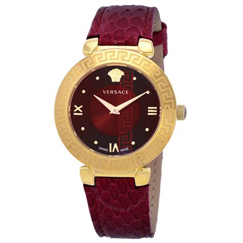 Versace Daphnis Quartz Red Dial Ladies Watch 